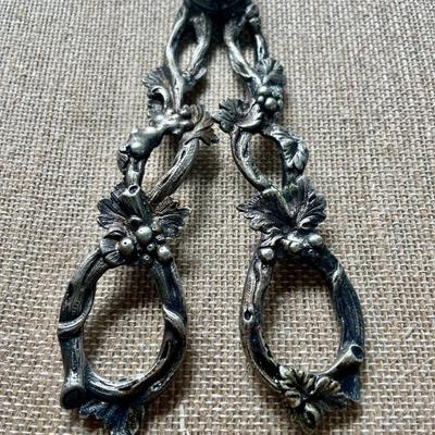 Antique pair silver plated grape shears