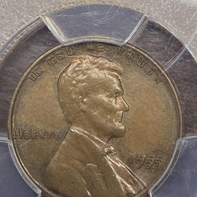 1955 Lincoln Wheat Cent DDO – PCGS MS62 BN – Rare Double Die Error Coin