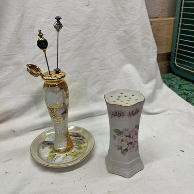 Lot 731 Antique Hatpins & Hatpin holders