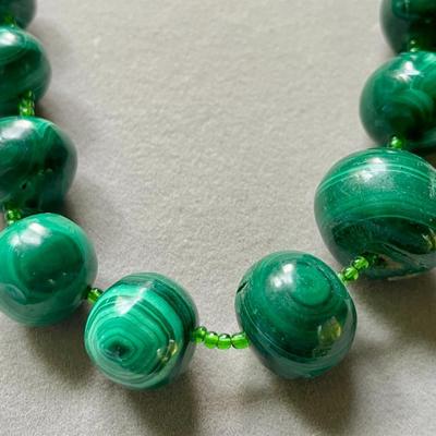 Strand of malachite beads