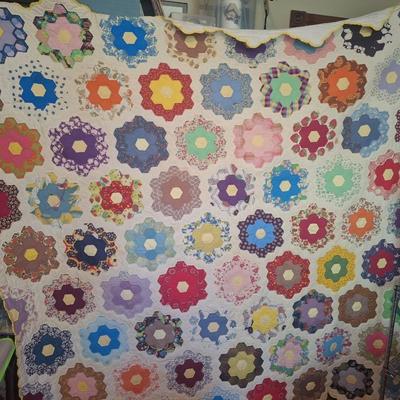 Vintage honeycomb quilt