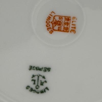 Lot of 2 Antique Limoges France A Lanterier Porcelain Scallop Plates