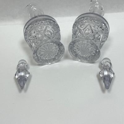 Pair of Vintage Crystal CAPE COD Glass Oil Cruet Bottle & Stopper 5oz