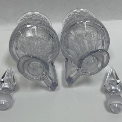 Pair of Vintage Crystal CAPE COD Glass Oil Cruet Bottle & Stopper 5oz