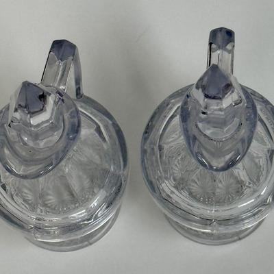 Pair of Vintage Crystal CAPE COD Glass Oil Cruet Bottle & Stopper 5oz
