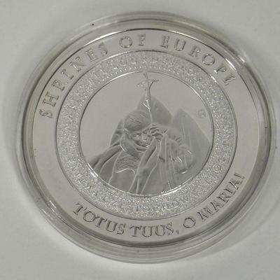Lourdes France 50mm Token Medal Fatima Religions and Beliefs Silver Plated