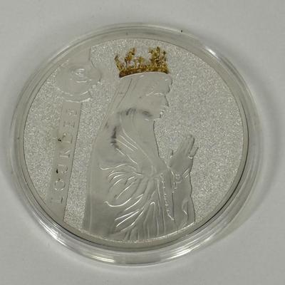 Lourdes France 50mm Token Medal Fatima Religions and Beliefs Silver Plated
