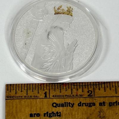 Lourdes France 50mm Token Medal Fatima Religions and Beliefs Silver Plated