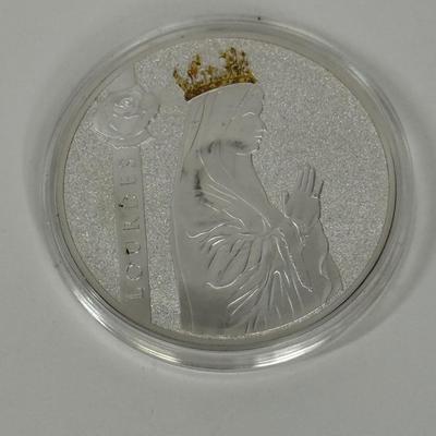 Lourdes France 50mm Token Medal Fatima Religions and Beliefs Silver Plated