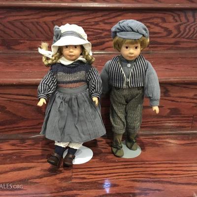 1994 Kasma Collection Handcrafted Norweigen Boy and Girl Doll 