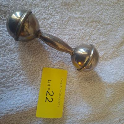 silver tone rattle