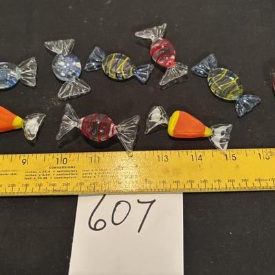 Vintage Glass Blown Candy Set
