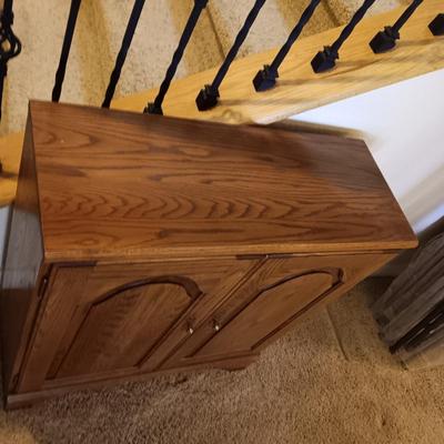 2 DOOR SOLID WOOD CABINET WITH SHELF