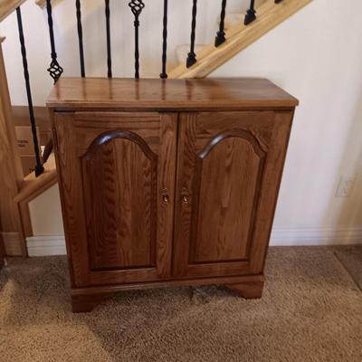 2 DOOR SOLID WOOD CABINET WITH SHELF