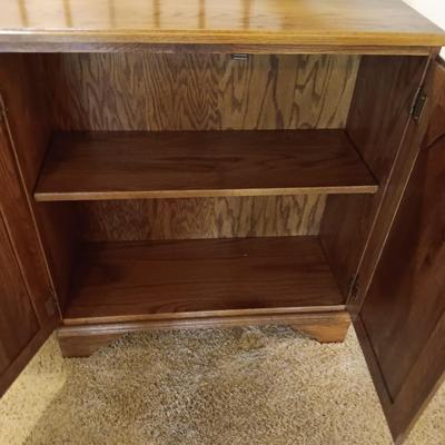 2 DOOR SOLID WOOD CABINET WITH SHELF