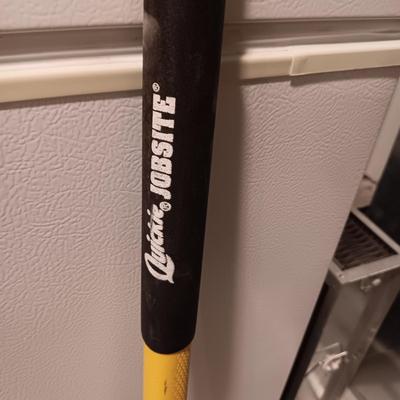 FLOOR AND WINDOW CLEANING TOOLS WITH EXTENSION POLE PLUS A QUICKIE JOBSITE BROOM