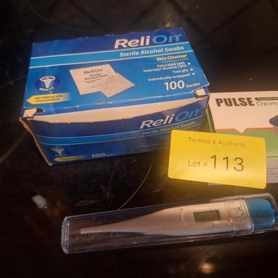Sale Photo Thumbnail #306: Pulse Ox, thermometer and alcohol swabs
