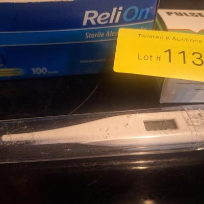 Sale Photo Thumbnail #307: Pulse Ox, thermometer and alcohol swabs