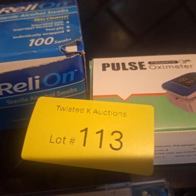 Sale Photo Thumbnail #308: Pulse Ox, thermometer and alcohol swabs
