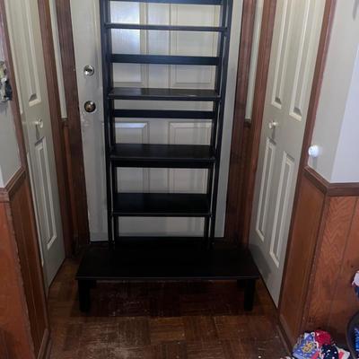 Pier One Folding Ladder Style Bookcase & Small Shelf. (D-MG)