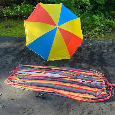 Rainbow Hammock & Beach Umbrella (D-MG)