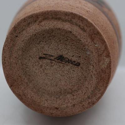 Mexican Pottery Vase Bird And Flowers