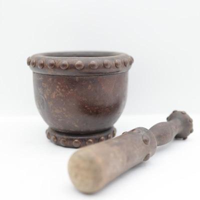 Vintage Wooden Mortar and Pestle