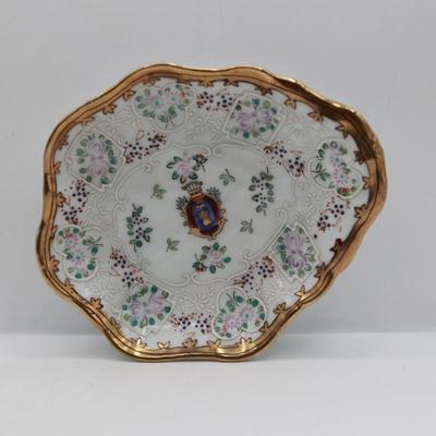 Porcelain Dish W/ Pate Sur Pate, & Gilding Charles Sadek