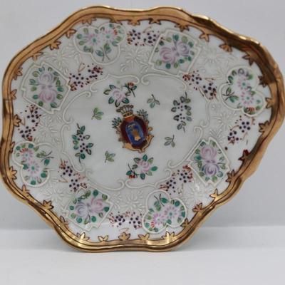 Porcelain Dish W/ Pate Sur Pate, & Gilding Charles Sadek