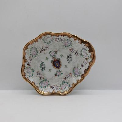 Porcelain Dish W/ Pate Sur Pate, & Gilding Charles Sadek