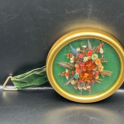 Medallion of Dried Flowers Wall Hanging