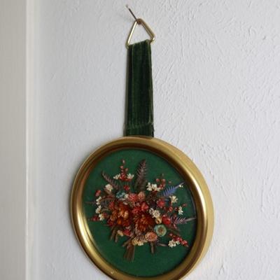 Medallion of Dried Flowers Wall Hanging