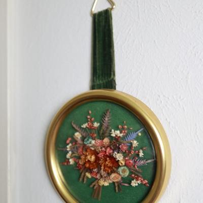 Medallion of Dried Flowers Wall Hanging