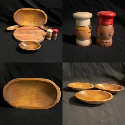 Turned Wooden Bowls & More Wooden Items (P-MG)