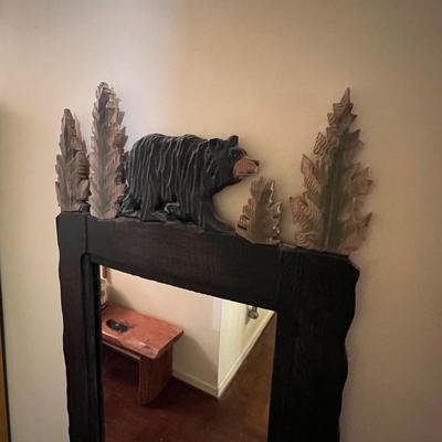 Decorative Mirror w/ Carved Bear & Door Mat (GB2-RG)