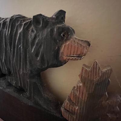 Decorative Mirror w/ Carved Bear & Door Mat (GB2-RG)