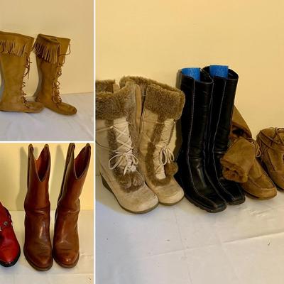 Moccasin & Cowboy Boots Plus More - Women’s Size 8 (GB2-RG)