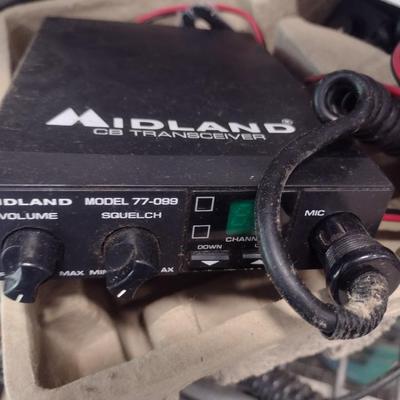 Cobra CB Radio and Midland CB Receiver with Accessories as Shown