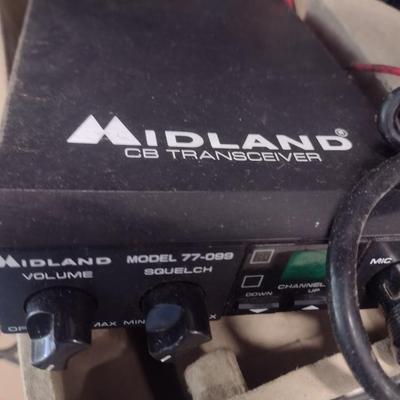 Cobra CB Radio and Midland CB Receiver with Accessories as Shown