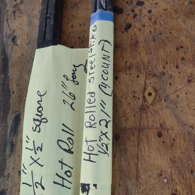 Assortment of Hot Rolled or Roller Metal Rods Various Lengths (See all Pictures)