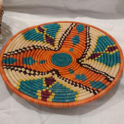 Pair of Hand-Woven Grass Baskets