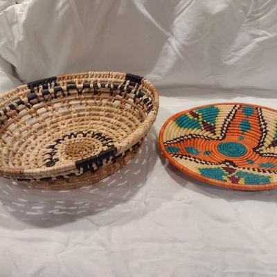 Pair of Hand-Woven Grass Baskets