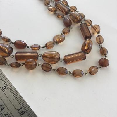 BR marked light brown multilayer fashion necklace