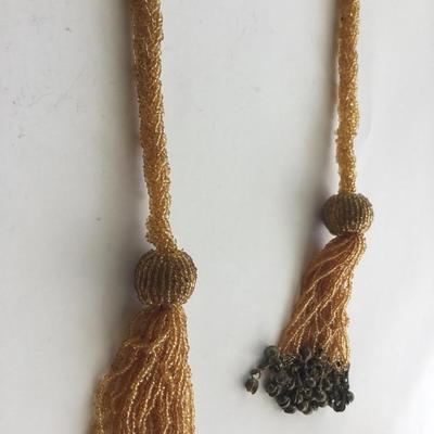 Super long vintage beaded tassel scarf jewelry