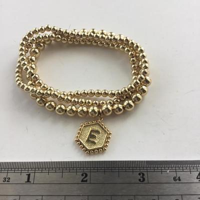Gold tone beaded stretchy fashion bracelets