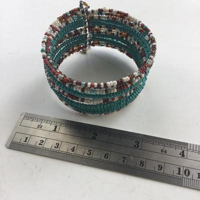 Colorful beaded cuff bracelet