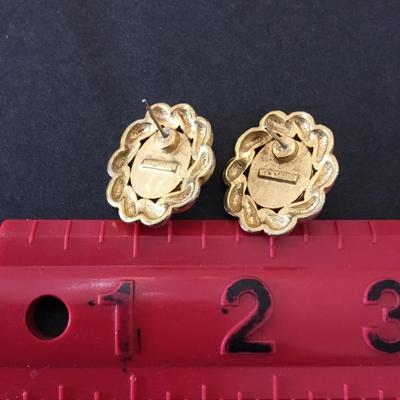 Vintage Marvella gold toned, faux, pearl statement earrings very beautiful very nice