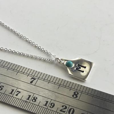 Letter M silver tone fashion necklace