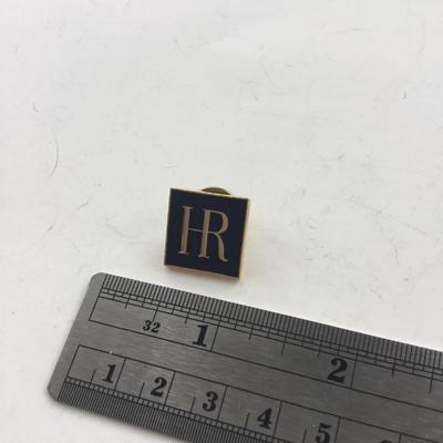 HR marked gold tone vintage push pin