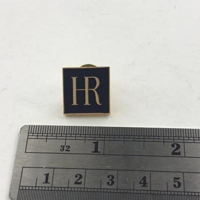 HR marked gold tone vintage push pin
